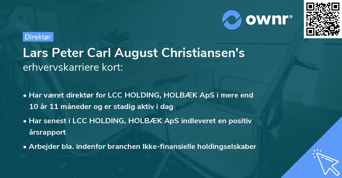 Lars Peter Carl August Christiansen's erhvervskarriere kort