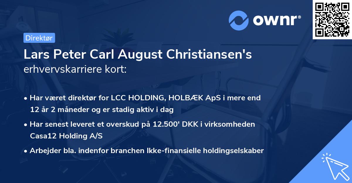 Lars Peter Carl August Christiansen's erhvervskarriere kort