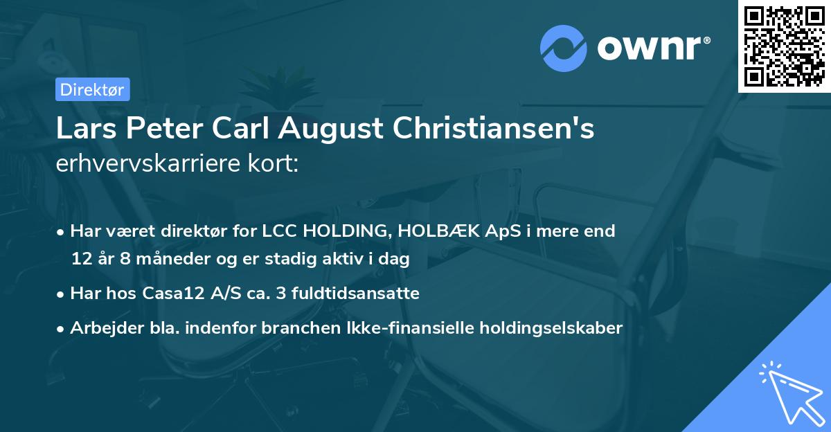 Lars Peter Carl August Christiansen's erhvervskarriere kort