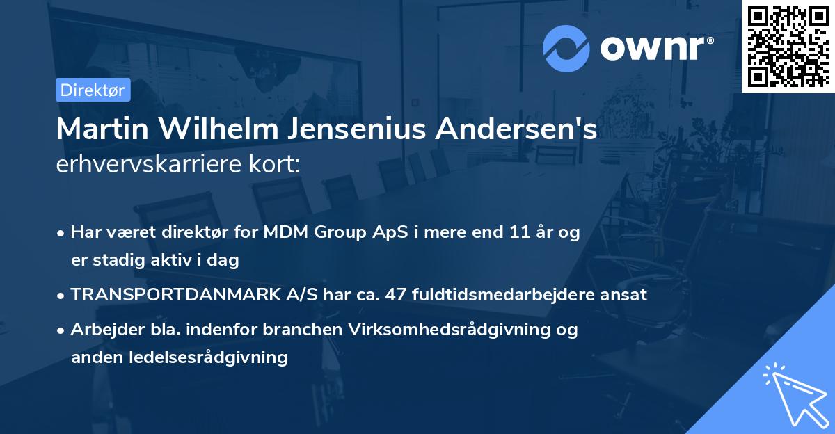 Martin Wilhelm Jensenius Andersen's erhvervskarriere kort