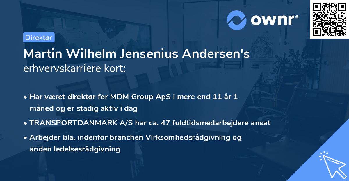 Martin Wilhelm Jensenius Andersen's erhvervskarriere kort