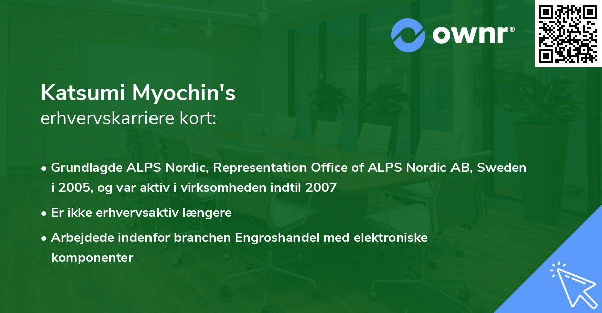 Katsumi Myochin's erhvervskarriere kort