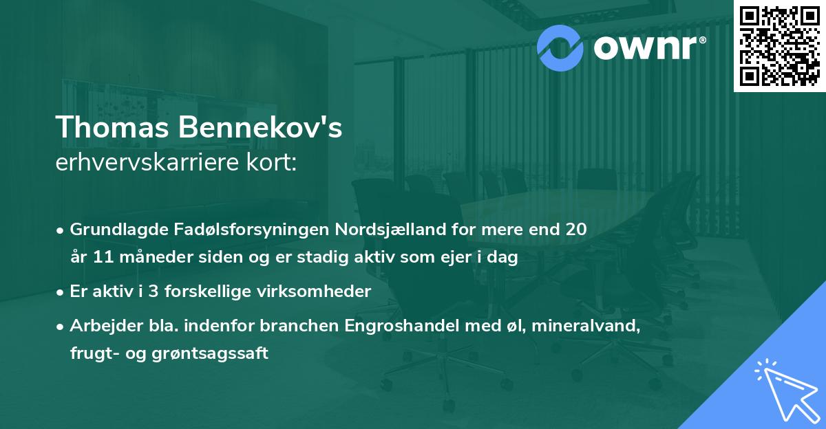 Thomas Bennekov's erhvervskarriere kort