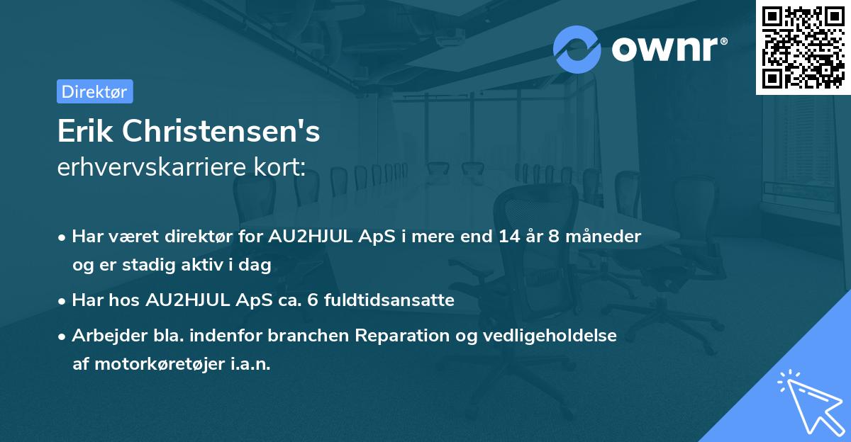 Erik Christensen's erhvervskarriere kort