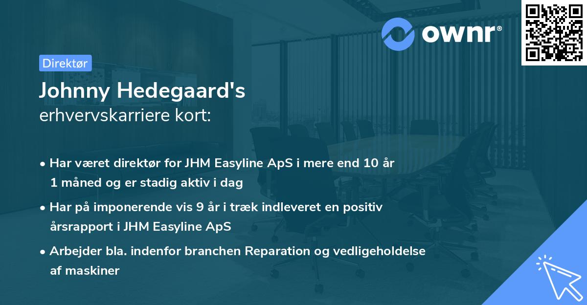 Johnny Hedegaard's erhvervskarriere kort