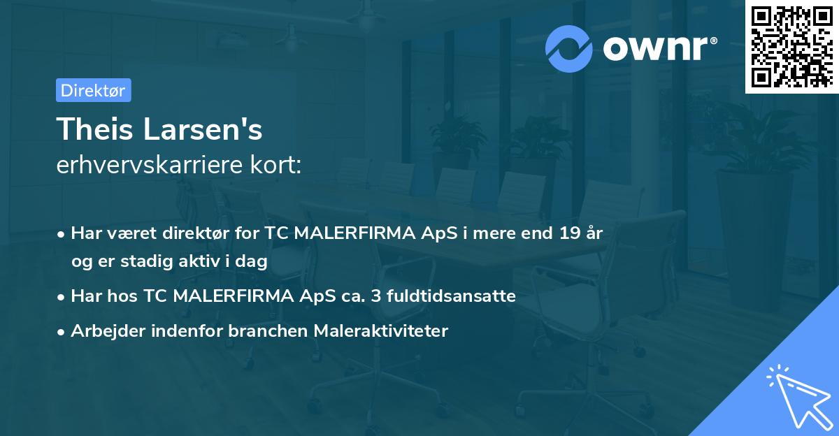 Theis Larsen's erhvervskarriere kort