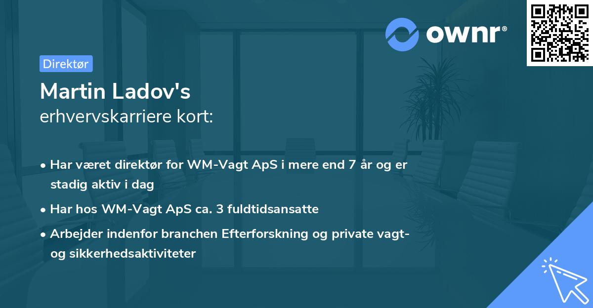 Martin Ladov's erhvervskarriere kort