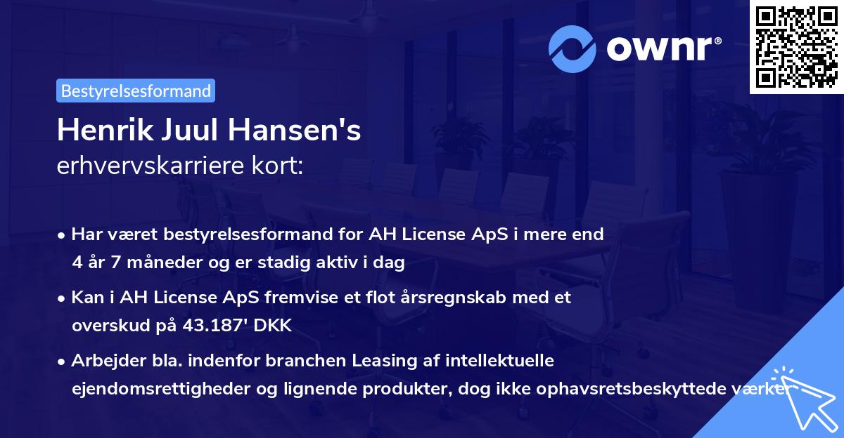 Henrik Juul Hansen's erhvervskarriere kort