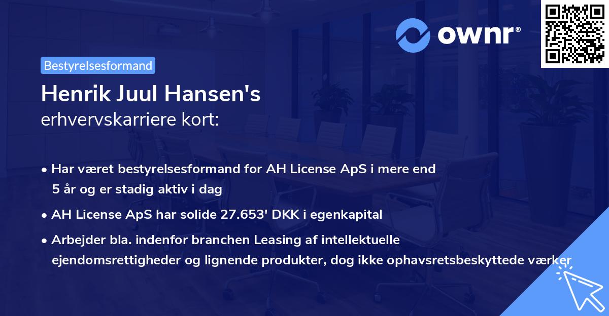 Henrik Juul Hansen's erhvervskarriere kort