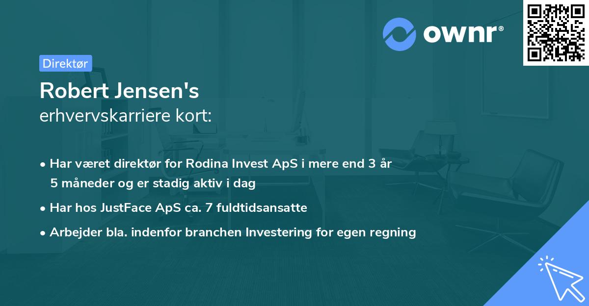 Robert Jensen's erhvervskarriere kort