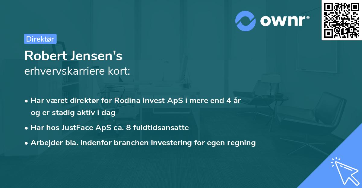 Robert Jensen's erhvervskarriere kort