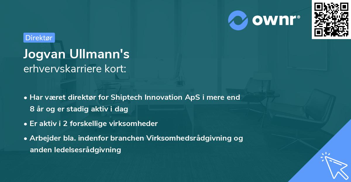 Jogvan Ullmann's erhvervskarriere kort