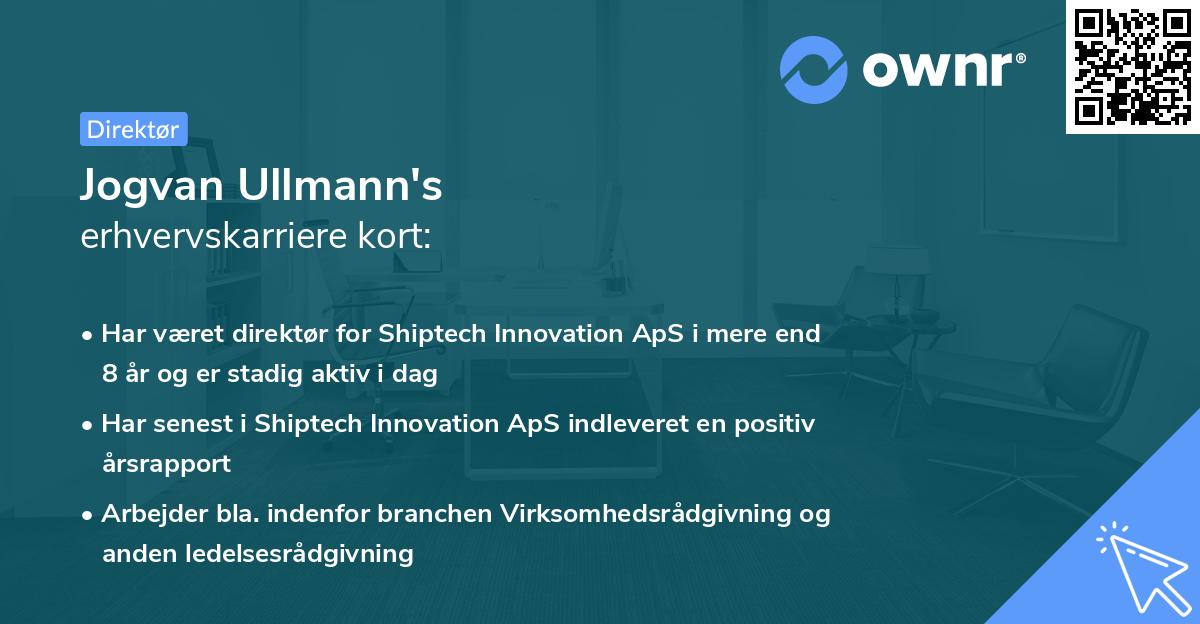 Jogvan Ullmann's erhvervskarriere kort