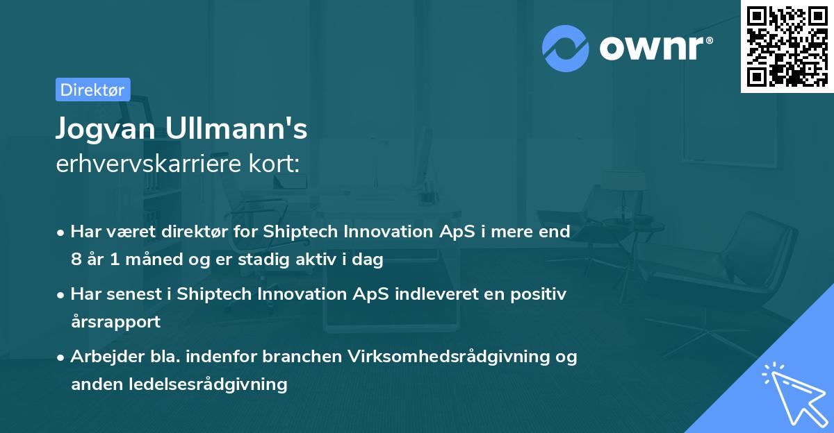 Jogvan Ullmann's erhvervskarriere kort