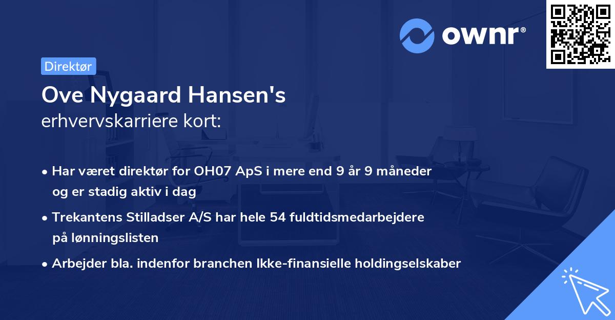 Ove Nygaard Hansen's erhvervskarriere kort