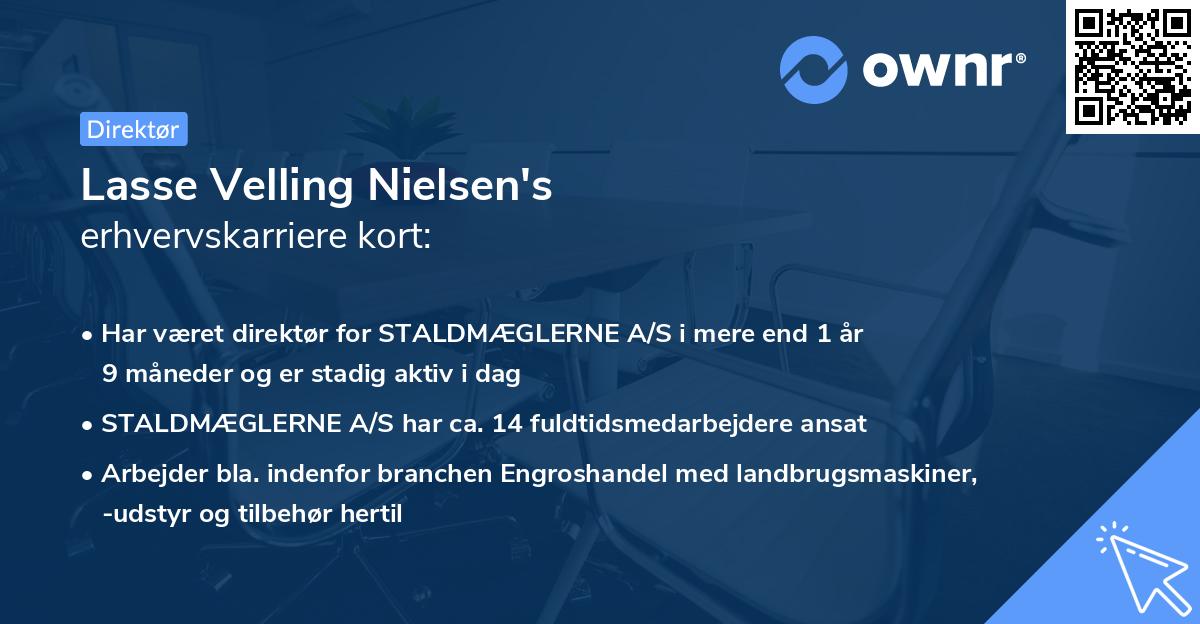 Lasse Velling Nielsen's erhvervskarriere kort