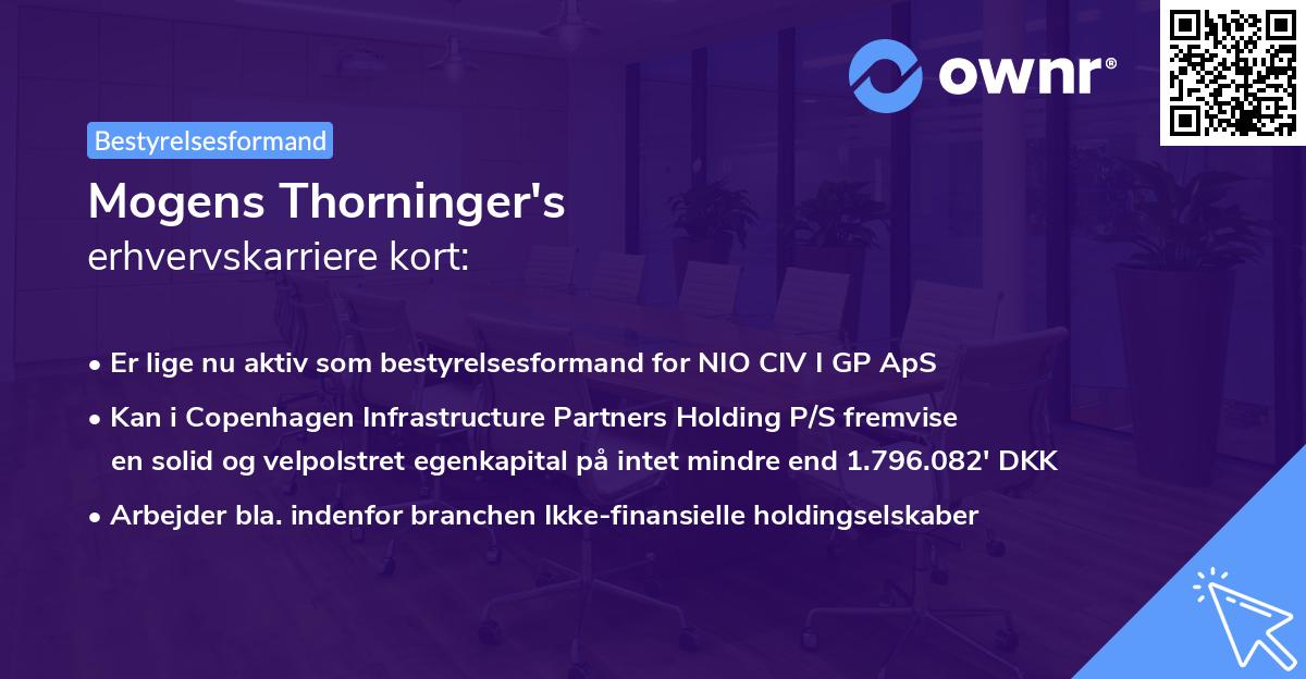 Mogens Thorninger's erhvervskarriere kort