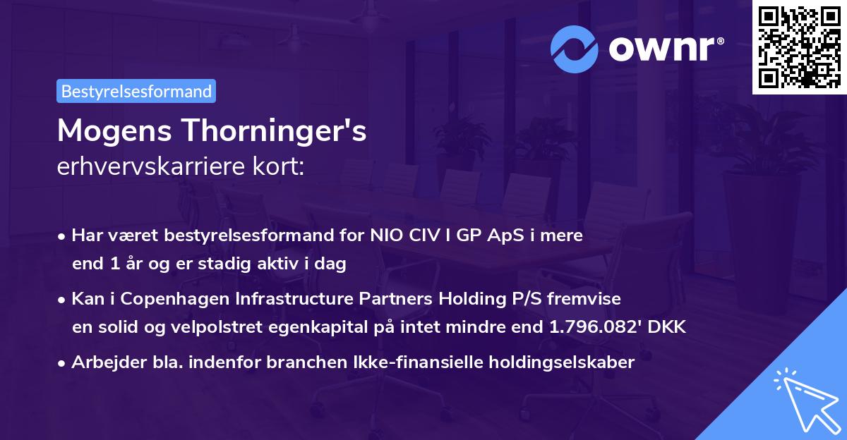 Mogens Thorninger's erhvervskarriere kort