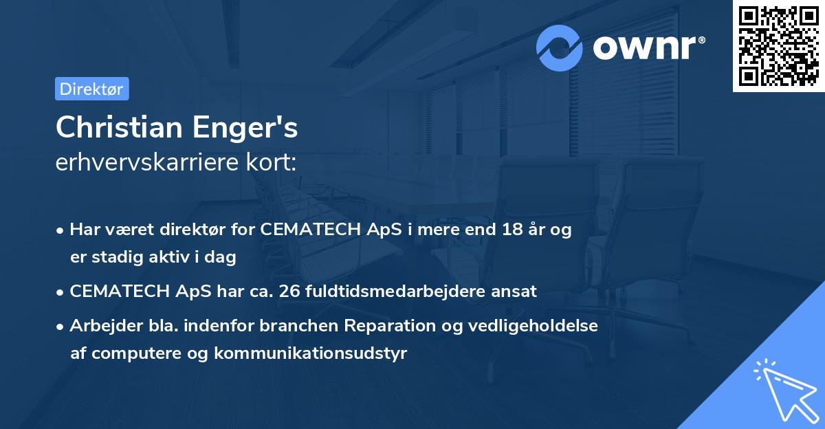Christian Enger's erhvervskarriere kort