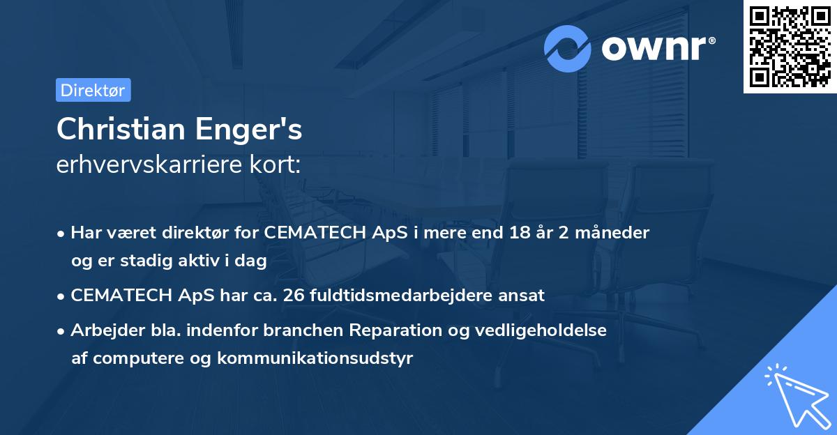 Christian Enger's erhvervskarriere kort