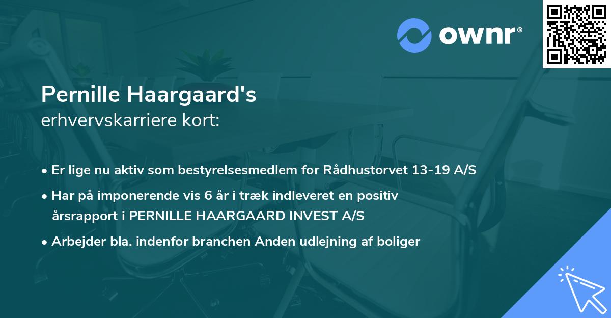 Pernille Haargaard's erhvervskarriere kort