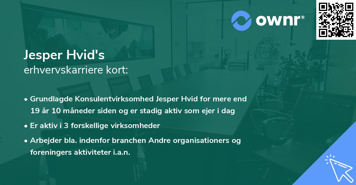 Jesper Hvid's erhvervskarriere kort