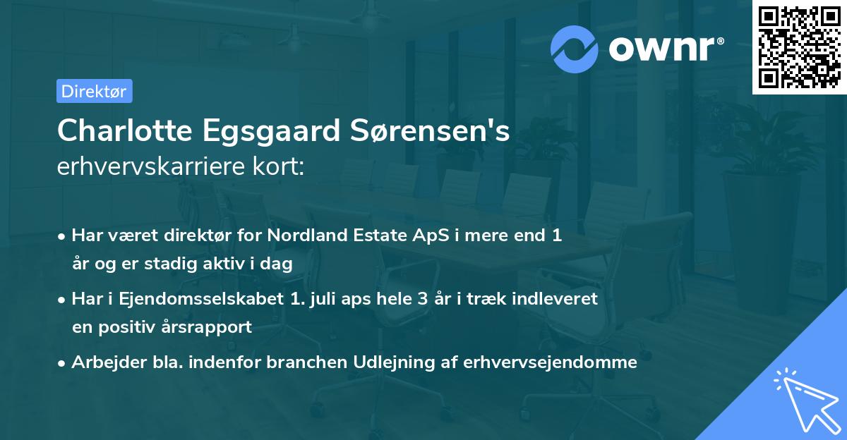 Charlotte Egsgaard Sørensen's erhvervskarriere kort