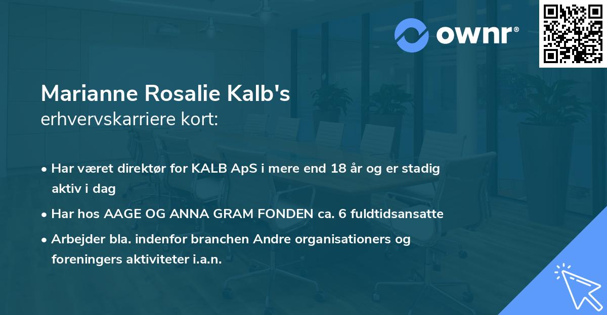 Marianne Rosalie Kalb's erhvervskarriere kort