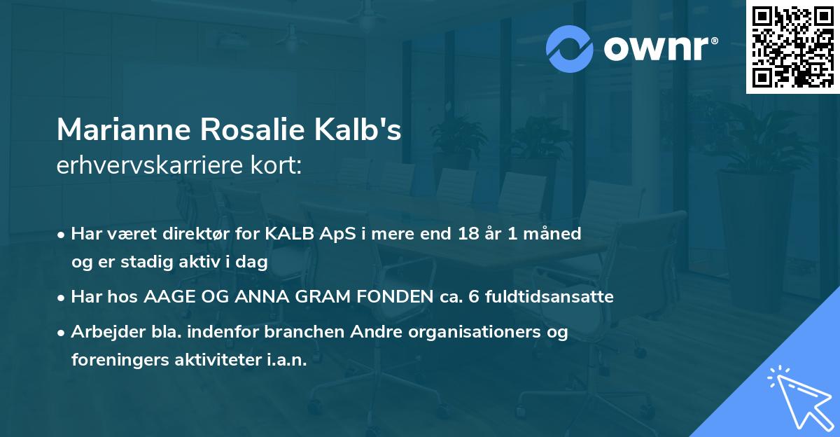 Marianne Rosalie Kalb's erhvervskarriere kort