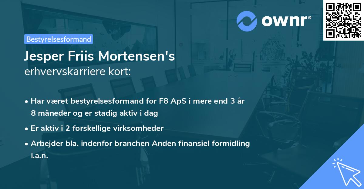 Jesper Friis Mortensen's erhvervskarriere kort