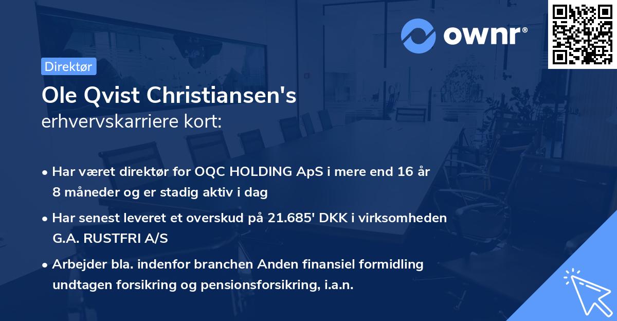 Ole Qvist Christiansen's erhvervskarriere kort