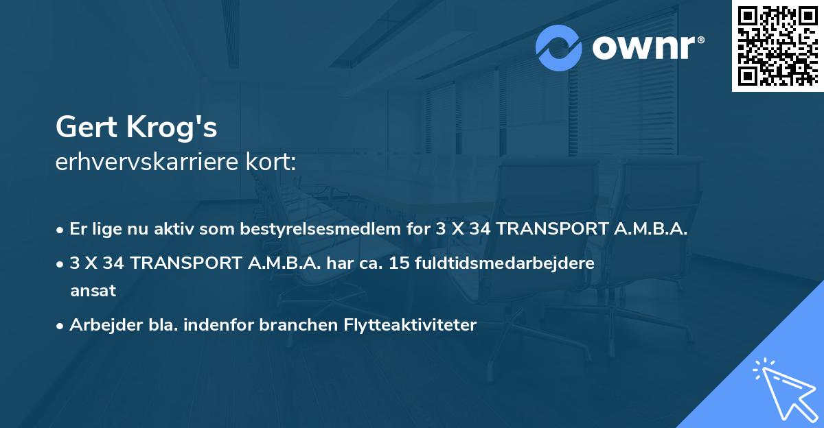 Gert Krog's erhvervskarriere kort