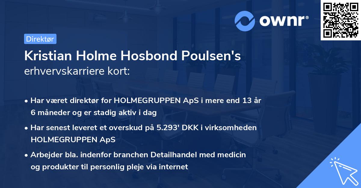 Kristian Holme Hosbond Poulsen's erhvervskarriere kort