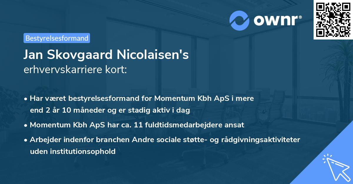 Jan Skovgaard Nicolaisen's erhvervskarriere kort
