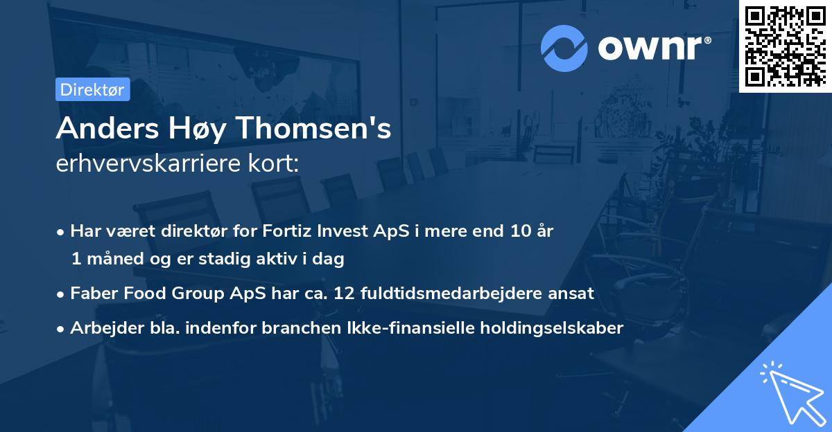 Anders Høy Thomsen's erhvervskarriere kort