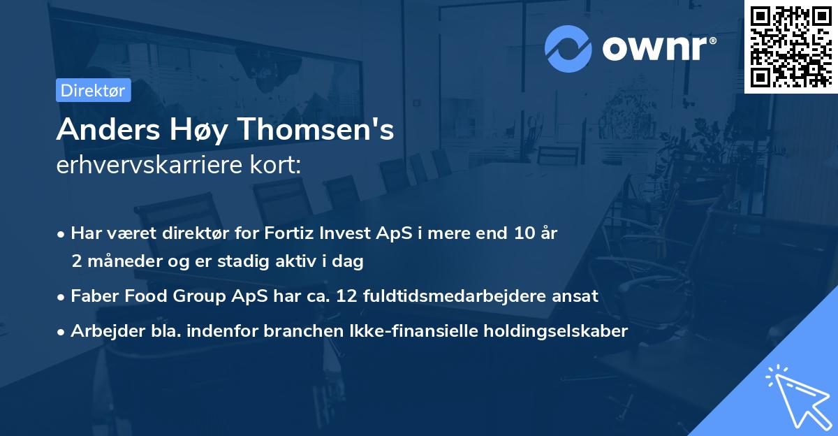 Anders Høy Thomsen's erhvervskarriere kort