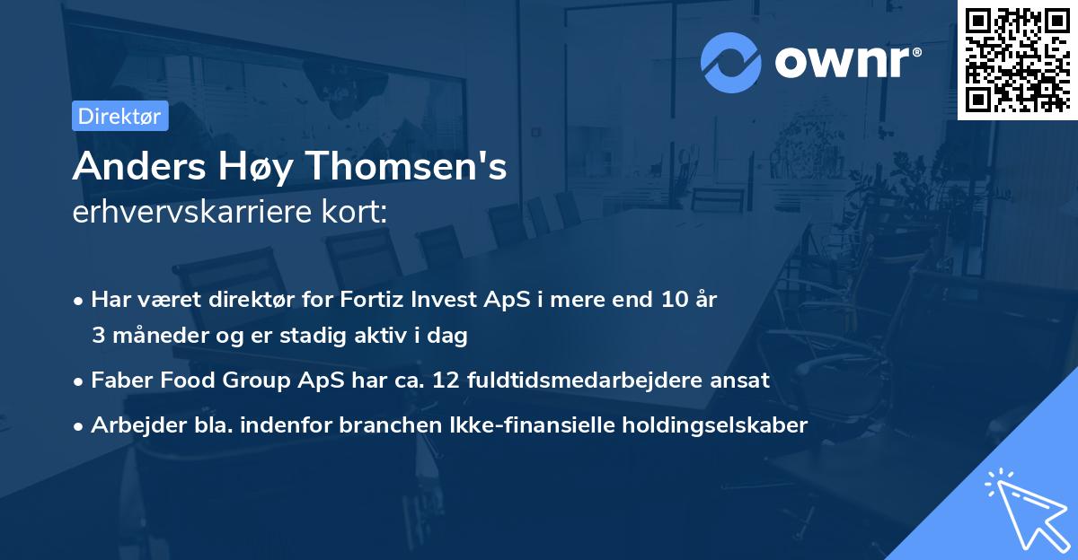 Anders Høy Thomsen's erhvervskarriere kort