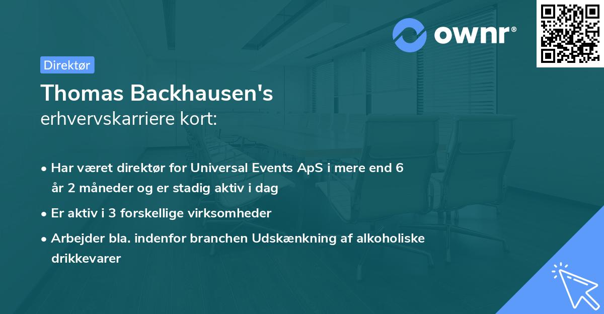 Thomas Backhausen's erhvervskarriere kort