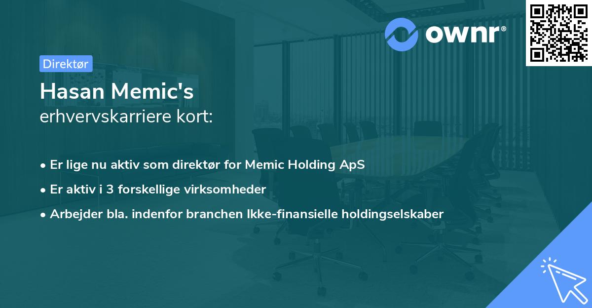 Hasan Memic's erhvervskarriere kort