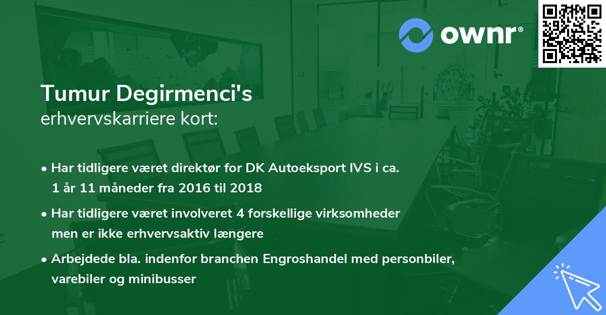 Tumur Degirmenci's erhvervskarriere kort