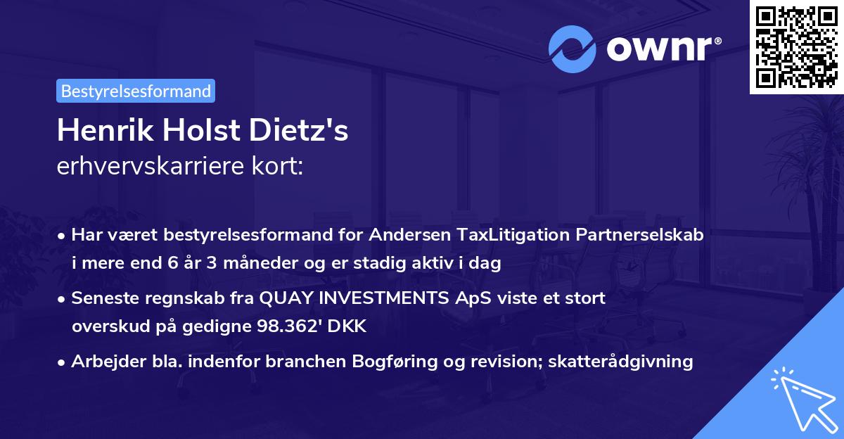 Henrik Holst Dietz's erhvervskarriere kort