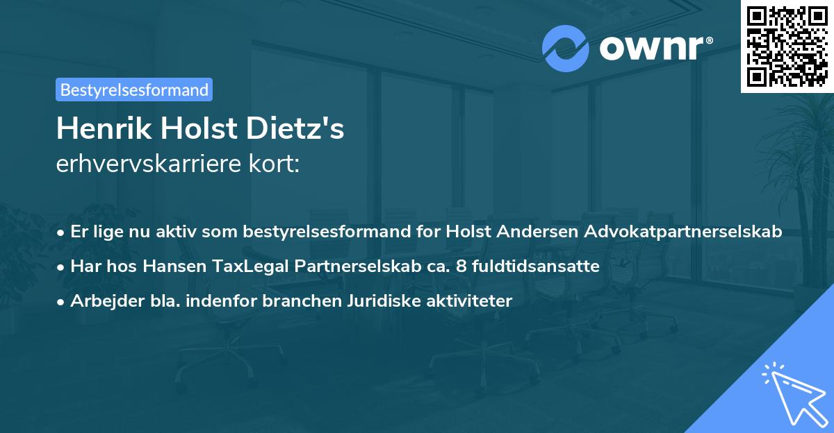 Henrik Holst Dietz's erhvervskarriere kort