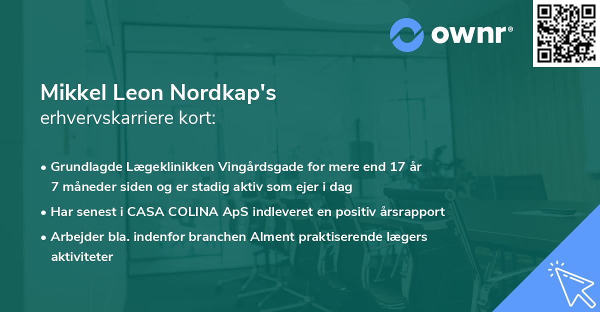 Mikkel Leon Nordkap's erhvervskarriere kort