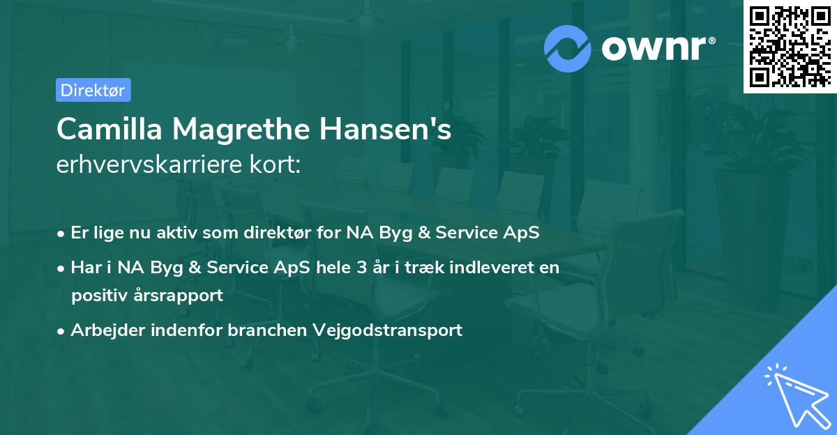 Camilla Magrethe Hansen's erhvervskarriere kort