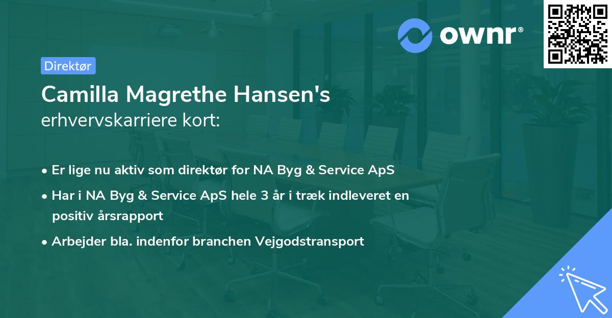 Camilla Magrethe Hansen's erhvervskarriere kort