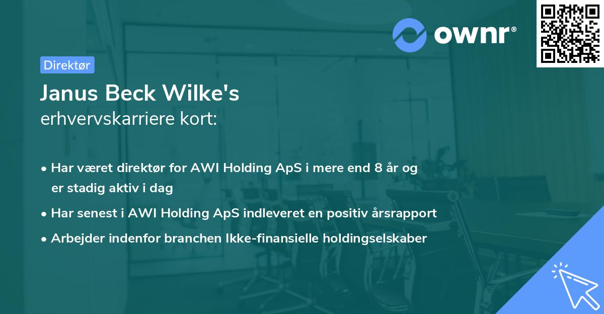 Janus Beck Wilke's erhvervskarriere kort