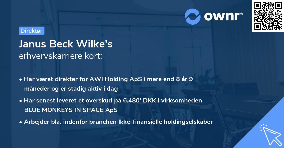 Janus Beck Wilke's erhvervskarriere kort