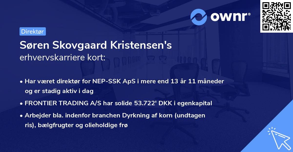 Søren Skovgaard Kristensen's erhvervskarriere kort