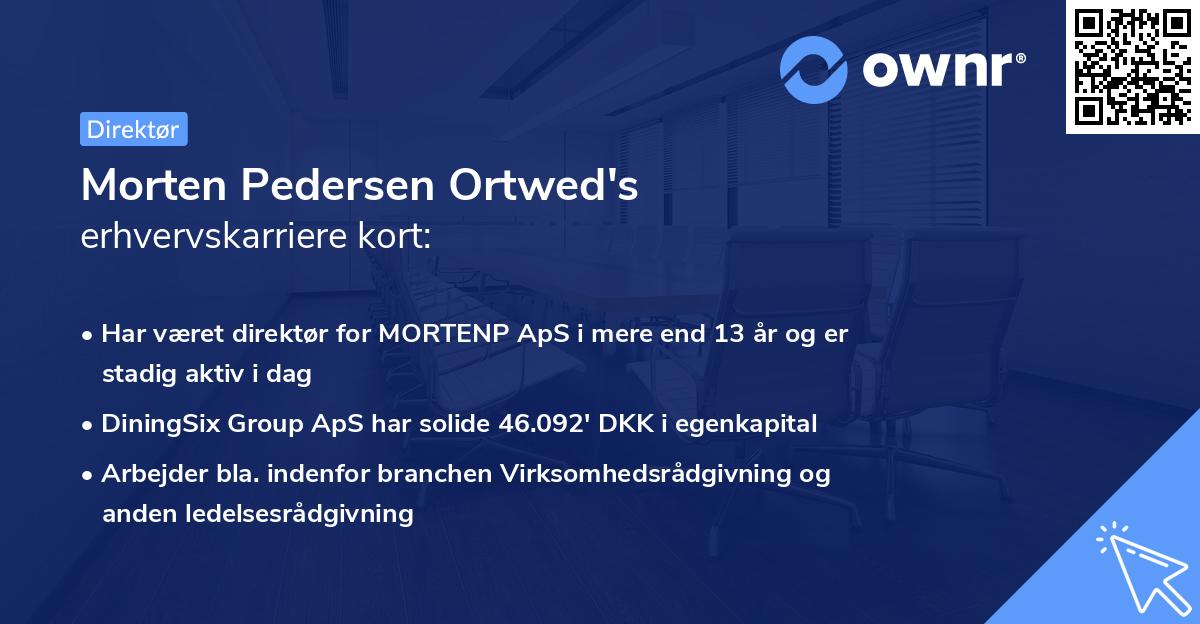 Morten Pedersen Ortwed's erhvervskarriere kort
