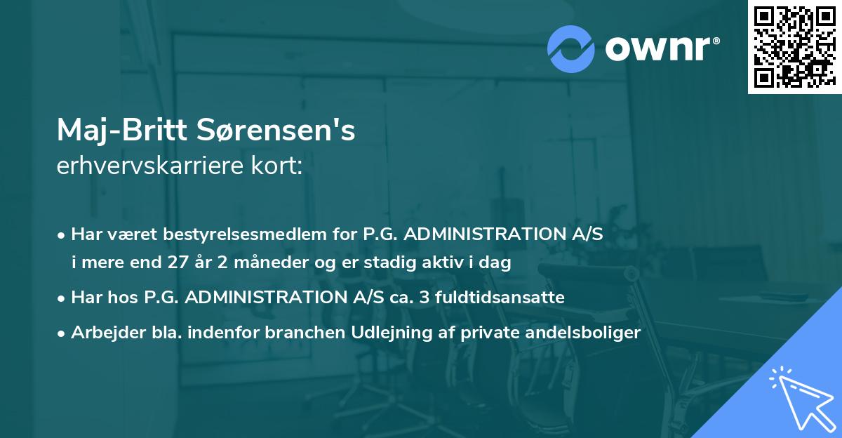 Maj-Britt Sørensen's erhvervskarriere kort